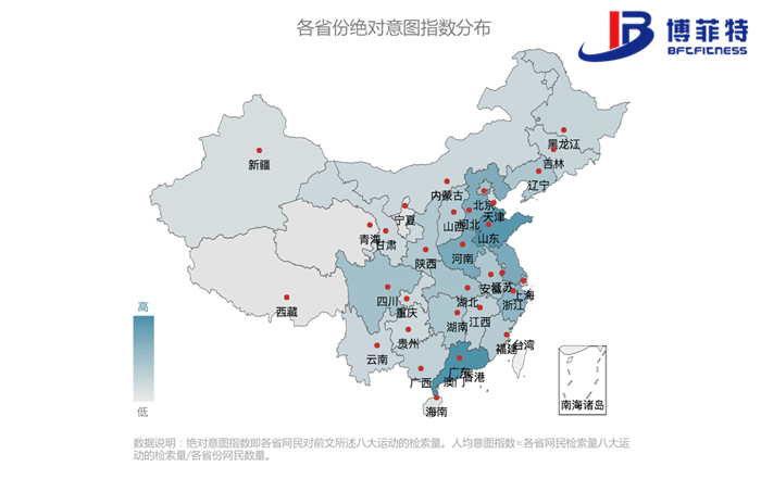 國民健身運(yùn)動(dòng)區(qū)域分布概覽